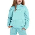 thumbnail image 4 of Huanglei Girls Outfits Set Winter Fleece Hoodie And Joggers Comfy Casual Kids Clothes With Stylish Print For Toddler To Teen, 4 of 4
