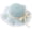 H-blue, variant on Summer Breathable Straw Hat Foldable UV Protection Bowknot Wide Brim Floppy Beach Sun Visor Hats for Little Girl Kids