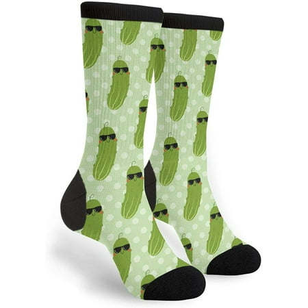

Cute Green Pickle Socks Men s Women s Novelty Crew Socks Funny Vegetable Socks
