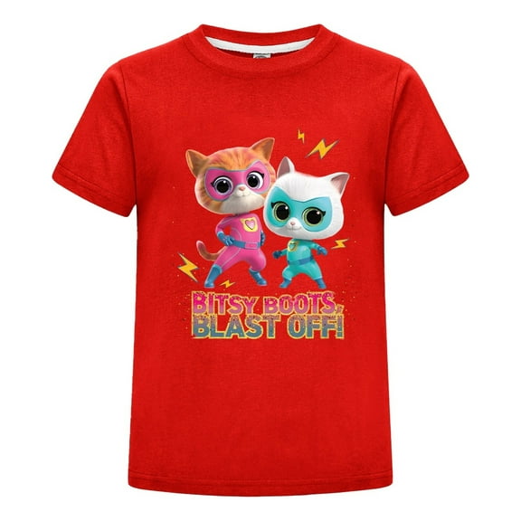 Kids Hero Cat SuperKitties Shirt for Children – Graphic T-Shirt for Boys Girls – Comfortable Summer Tee – Short Sleeve Cartoon Top – Playtime Apparel