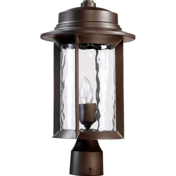 1 Light Outdoor Post Lantern In Style 9.5 Inches Wide By 17 Inches High-Oiled Bronze Finish Quorum Lighting 7248-9-86