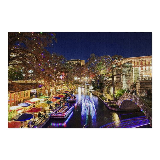 San Antonio Texas River Walk Christmas Lights 9007871 20x30 Premium 1000 Piece Jigsaw Puzzle Made In Usa Walmart Com Walmart Com