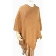 thumbnail image 2 of StylesILove Women Trendy Brushed Soft Knit Poncho with Fringe Trim Chic Shawl (Camel), 2 of 2