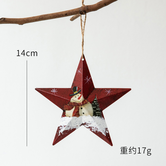Iron Christmas Santa Claus Pendant Merry Christmas Tree Decorations Red Green Snowman Xmas Tree Pendant Gift New Year Navidad