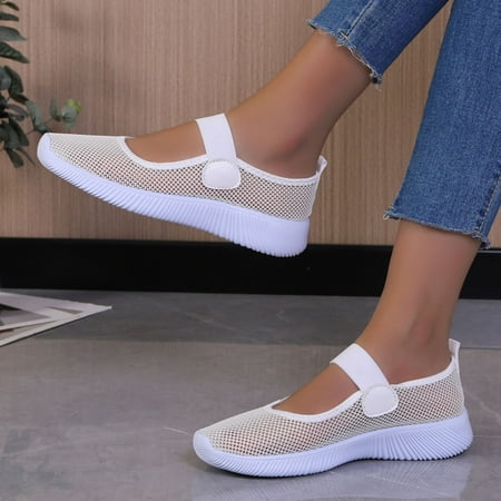 

Cathalem Women Sneakers For Gym Walking Shoes Slip On Lightweight Ladies Knitting Mesh Fabric Upper Casual Womens Shoes Size 10 White 8