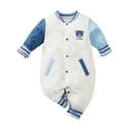 thumbnail image 2 of WIBACKER 0-18 Months Newborn Baby Boy Onesie, Infant Long Sleeve Cotton Romper, Boys Bodysuit Fall Spring Outfits - Bears, 2 of 8