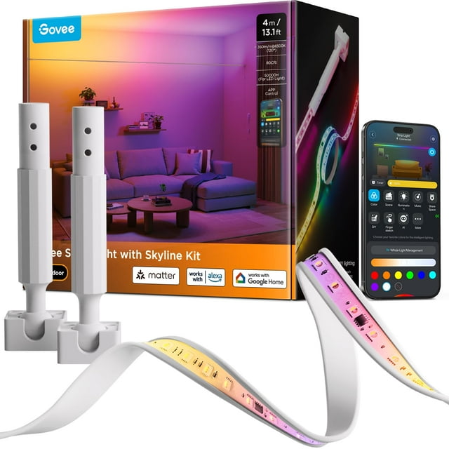 Tira de luces LED Govee Skyline Kit RGBWWIC Smart Alexa Google de 4 m