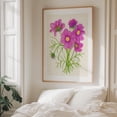 thumbnail image 5 of Pink Cosmos Floral - Glen Rock Pennsylvania Drawing Floral Flowers Botanical Nature Art Deco Pastel Vintage Oak Framed Wall Art Print 8 x 10 inches, 5 of 12