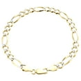 thumbnail image 2 of Mens 10K Yellow Gold 6.50mm Diamond Cut Solid Figaro Link Bracelet 9 Inches, 2 of 3