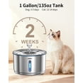 thumbnail image 3 of NPET 1 Gallon Stainless Steel Pet Water Fountain Quiet Filtered Cat Drinking Water Dispenser With 4 Replacement Filters, 3 of 10