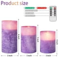 thumbnail image 3 of Velas de vidrio sin llama que funcionan con pilas y mando a distancia, color morado, 3 of 9