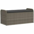 thumbnail image 4 of vidaXL Storage Bench with Cushion Outdoor Garden Seat Furniture Poly Rattan, 4 of 58