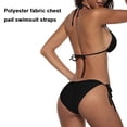 thumbnail image 4 of Women Two Piece Swimsuit Sexy Swimwear Halter String Triangle Bikini Sets，Solid Color Swimsuit Split Feminine Sensual Polyester Fabric Chest Pad Swimwear Strap Simple, 4 of 5