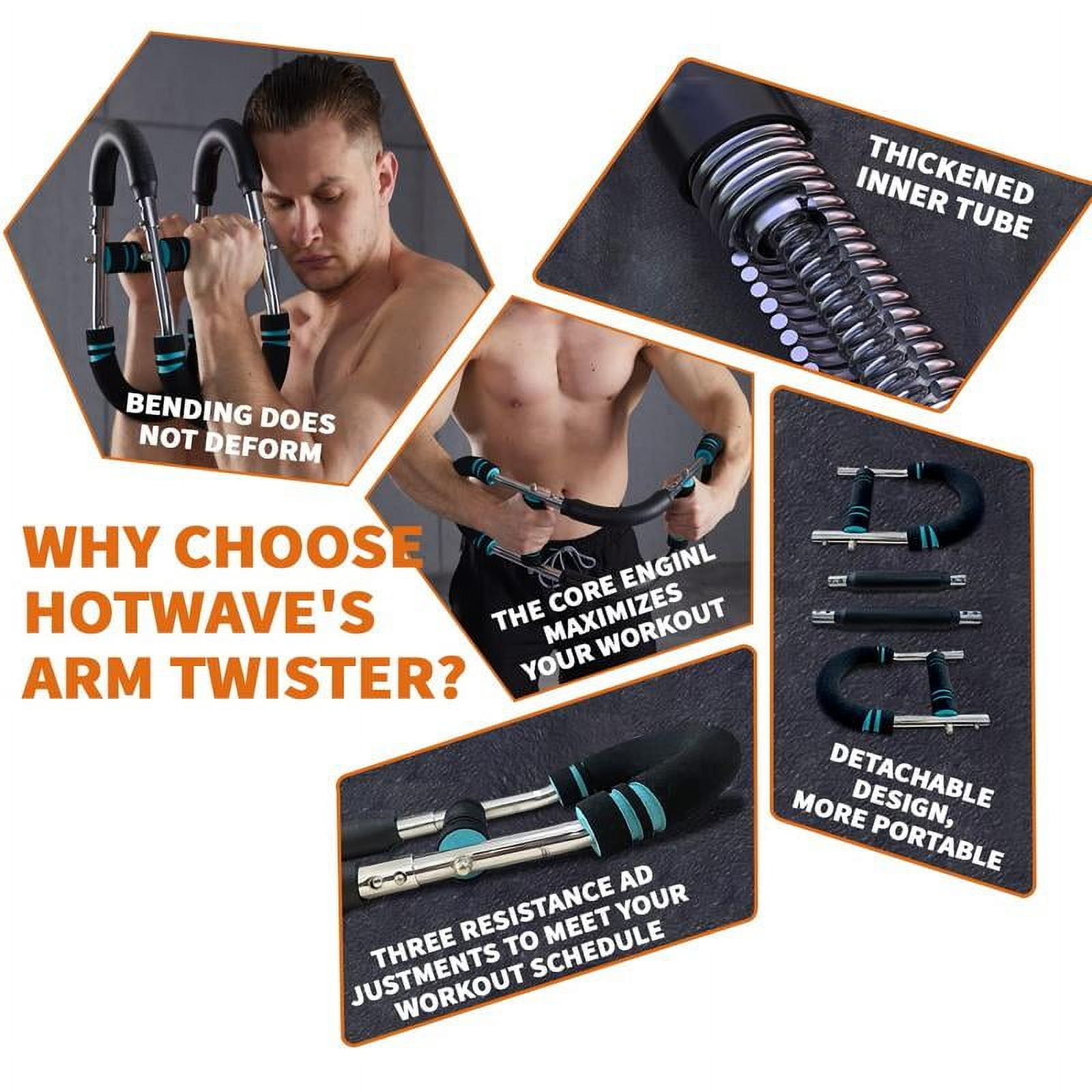 HOTWAVE Arm Trainer、Chest workout Strengthen Chest and Arm Muscles Men's Fitness Trainer Detachable Portable Spring Resistance Home Fitness Equipment