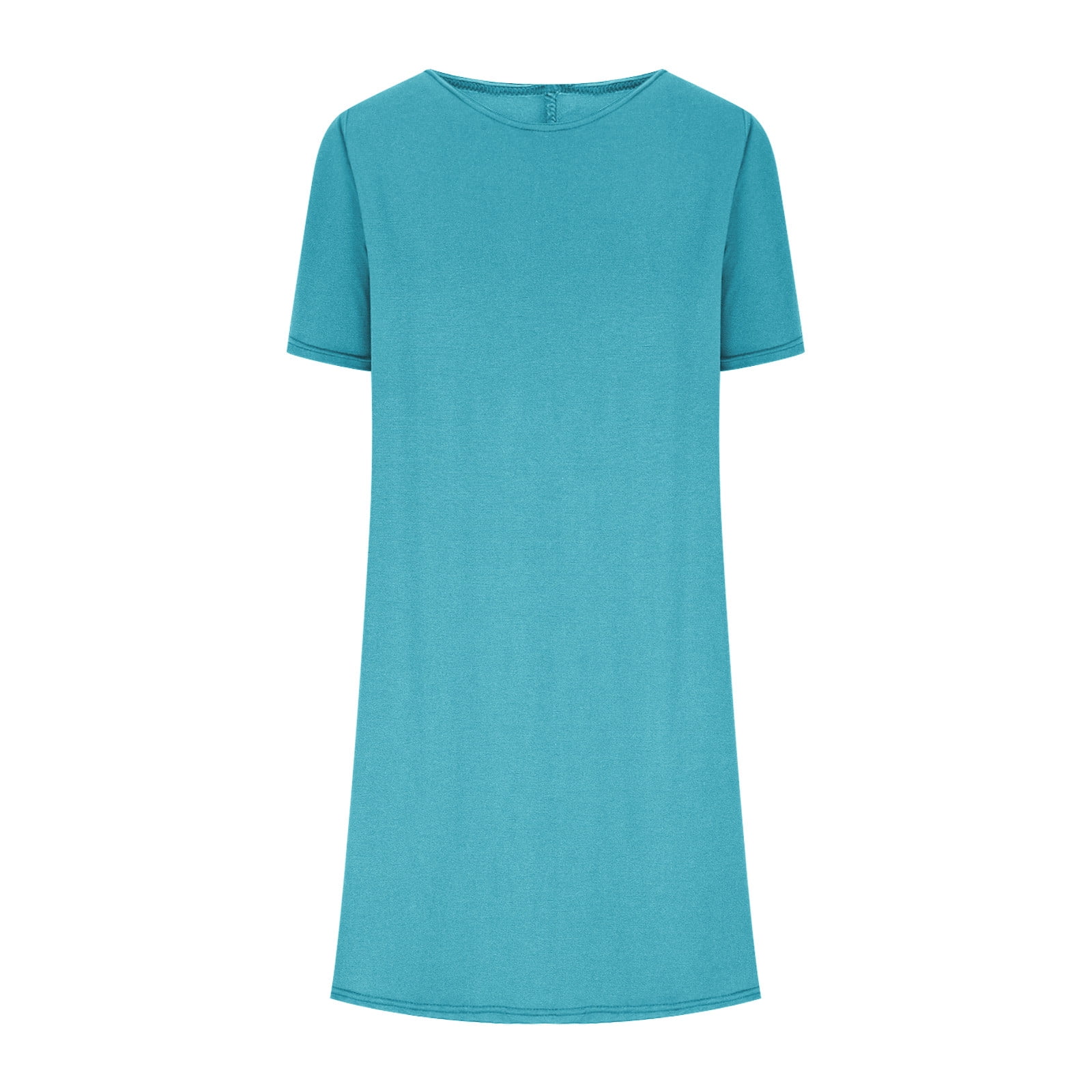 bnaln Summer Dresses for Women Casual T-Shirt Dress Soild Short Sleeve Crew  Neck Dresses Baggy Mini Tunic Dress Girls' Dresses Petite Shift Dress Work  Office Beach Dresses - Walmart.com