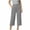 #03 Gray 【Mix & Match: Stock Up on Your Favorite Colors】, variant on Women's Casual Solid Cotton Blend 3/4 Length Pants, Elastic Waist Pull-On Trousers with Pockets, Comfortable Mid-Rise Capris for Everyday Wear, Summer Walking, Office, Travel, &