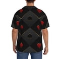 thumbnail image 6 of Picia Red Poker Men's Linen Shirts Short Sleeve Cuban Beach Shirts Casual Shirts Button Down Shirt for Men Beach Summer Wedding Shirt-Small, 6 of 7