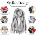 thumbnail image 5 of Bufanda y chal de pashmina de lana para mujeres y hombres, chal de pashmina, manta para bodas, fiestas y niñas, bufandas grandes y suaves., 5 of 5