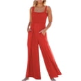 thumbnail image 1 of Mono de tirantes sin mangas informal con bolsillo sólido de verano a la moda para mujer Fridja  alkflakhf36878, 1 of 6