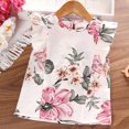 thumbnail image 4 of Gerichy Toddler Kid Girl Outfits Clothes Floral Short Sleeve T-Shirt Top + Waist Pocketed Summer Short Set Girl Clothes, 4 of 6