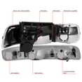 thumbnail image 3 of DNA Motoring For 99-02 Silverado 00-06 Suburban Tahoe Headlight Bumper Parking Lamps Chrome Amber, 3 of 6