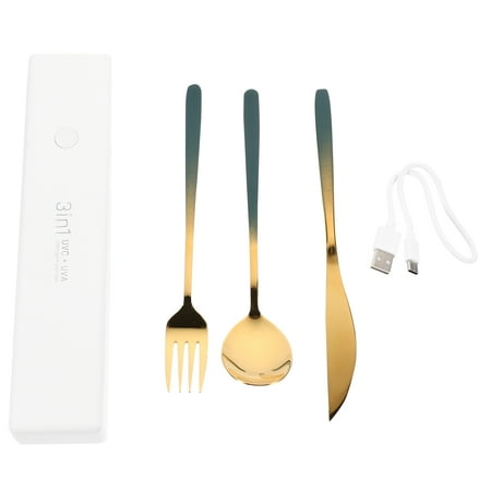 

FRCOLOR 3Pcs Cutlery Set Fork Cutter and Spoon Gift Set with Ultraviolet Light Box