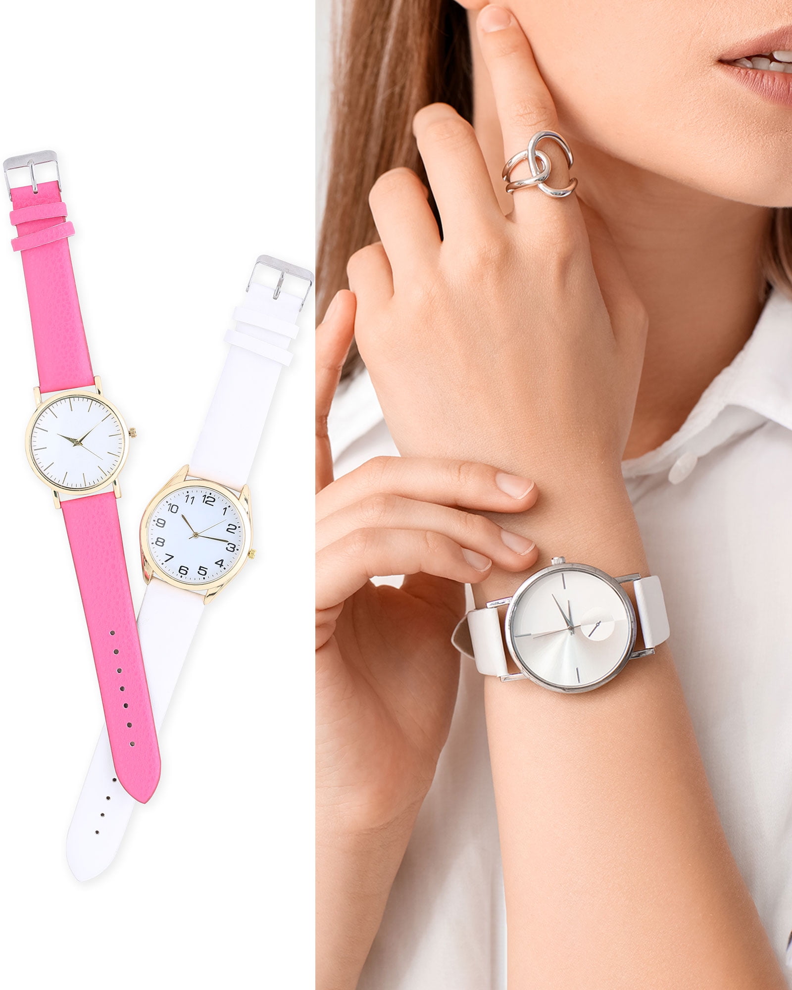 Unique Bargains Multi-sizes Genuine Leather Band Flat Thin Elegant Leather Watch Strap  12mm Red Band with Gold Buckle