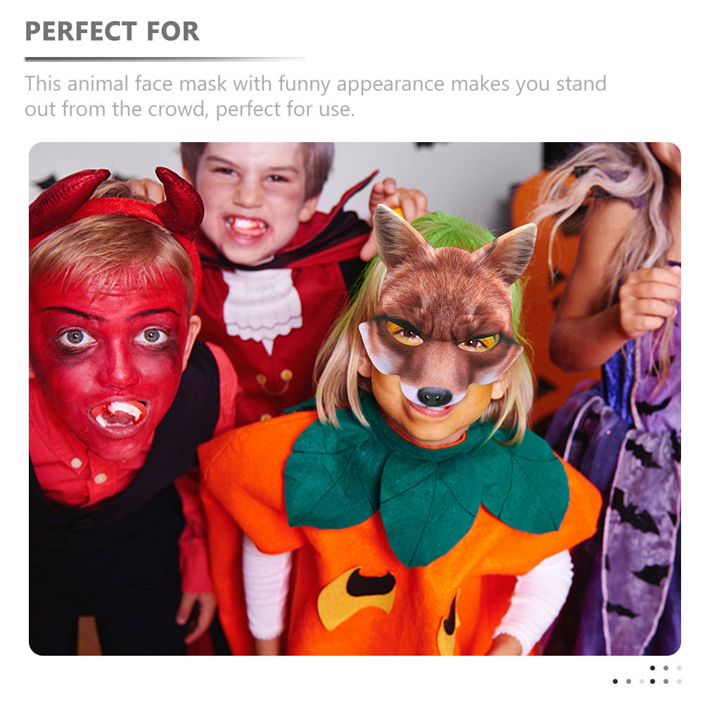 3pcs Half Face Fox Mask Animal Face Eva Mask Masquerade Cosplay Costume Prop, Adult Unisex, Size: 21x21cm