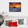 thumbnail image 3 of Chilfamy Canvas Wall Art Picture 20x16in for Living Room Bedroom Fall Decor Flower Sunset Wall Art 20x16in, 3 of 3