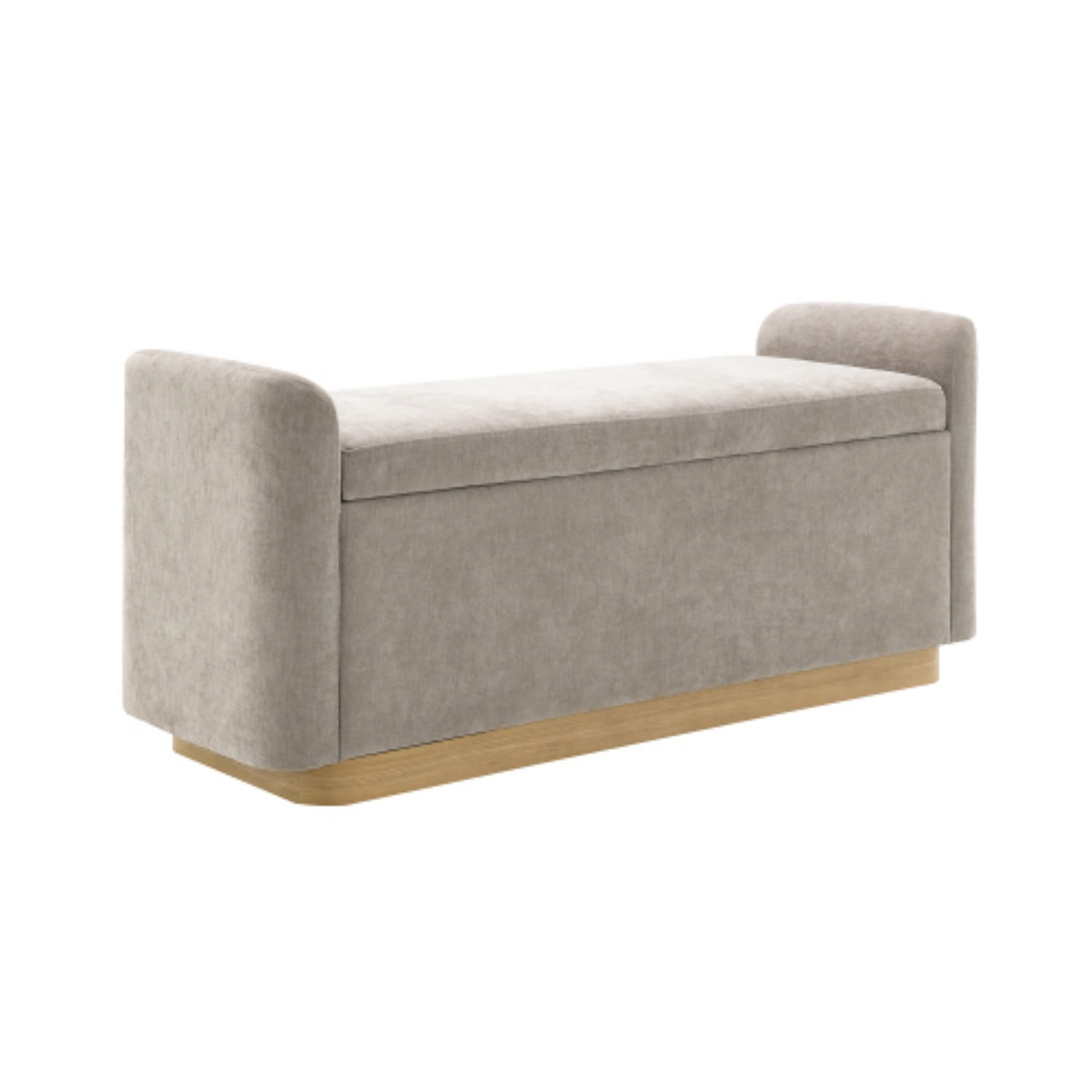 49" Storage Ottoman Bench with Safety Hinge, Upholstered Entryway Bench with Gold Metal Base, Bedroom Bench, Living Room Seating, Brown