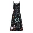 thumbnail image 4 of Lenago Robe de Maternité Grande Taille Femme Mode Bretelles Taille Mi-Haute Col en V Sans Manches Rayures Imprimées Robe Longue de Plage Été Robes de Plage en Liquidation, 4 of 5