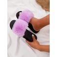 thumbnail image 2 of Women's Minimalist Open Toe Fluffy Slides, 2 of 4