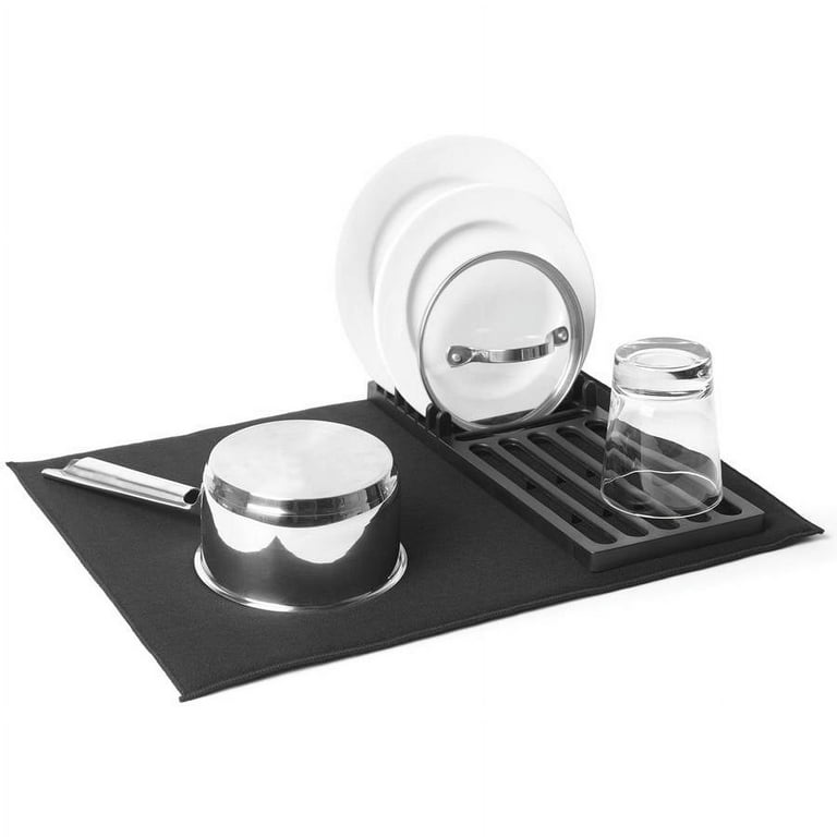 Mainstays Drying Rack and Microfiber Dish Drying Mat for Kitchen 