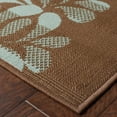 thumbnail image 4 of 2' X 8' Brown Floral Stain Resistant Indoor Outdoor Area Rug, 4 of 5