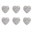 thumbnail image 1 of TureClos 6 piezas pegatinas de botón de coche corazón de melocotón resistente al frío resistente a los arañazos fácil instalación múltiples funciones decoración de diamantes de imitación blanco TureClos JD730452911, 1 of 6