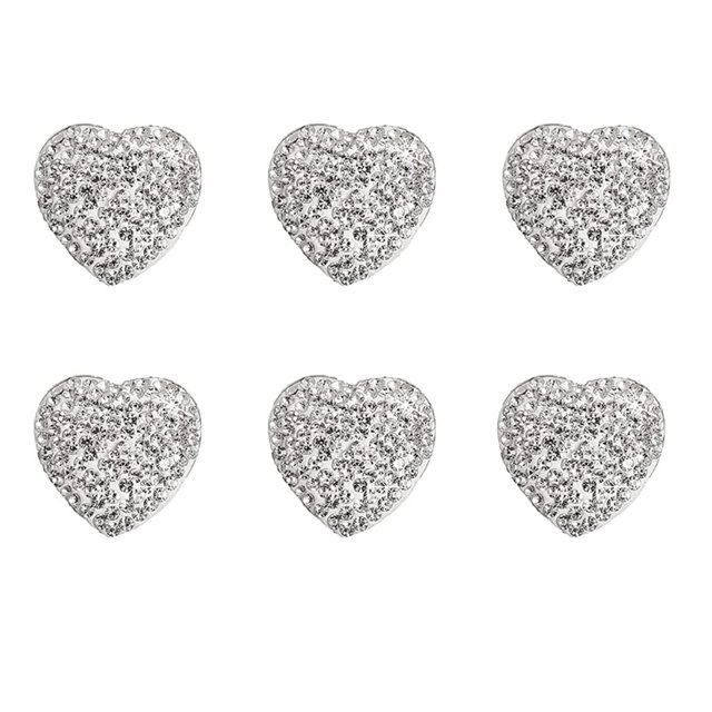 TureClos 6 piezas pegatinas de botón de coche corazón de melocotón resistente al frío resistente a los arañazos fácil instalación múltiples funciones decoración de diamantes de imitación blanco TureClos JD730452911
