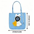 thumbnail image 3 of Paw Bag, Pet Carrier Bag, Canvas Shoulder Cozy Carry for Cats,Breathable Cat Carrier with Head out Design, Portable Handbag Tote for Small Cat Dog Outdoor Travel Camping,Blue,M, 3 of 6