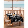 thumbnail image 2 of Outdoor Tablecloth with Umbrella Hole for Patio/Picnic/Party/Camping, Spring Dandelion Waterproof Table Cloth Rectangle Table Cover Washable, Modern Country Flower Black White (52"x 70"), 2 of 8