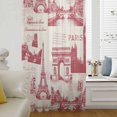 thumbnail image 5 of Eiffel Tower Sheer Curtains 54 Inches Long, Romantic European Architectural Cultural Art Light Filering Curtains, Breathable Simi Curtain Privacy Drapes for Kitchen Bathroom Small Window Treatment, 5 of 9