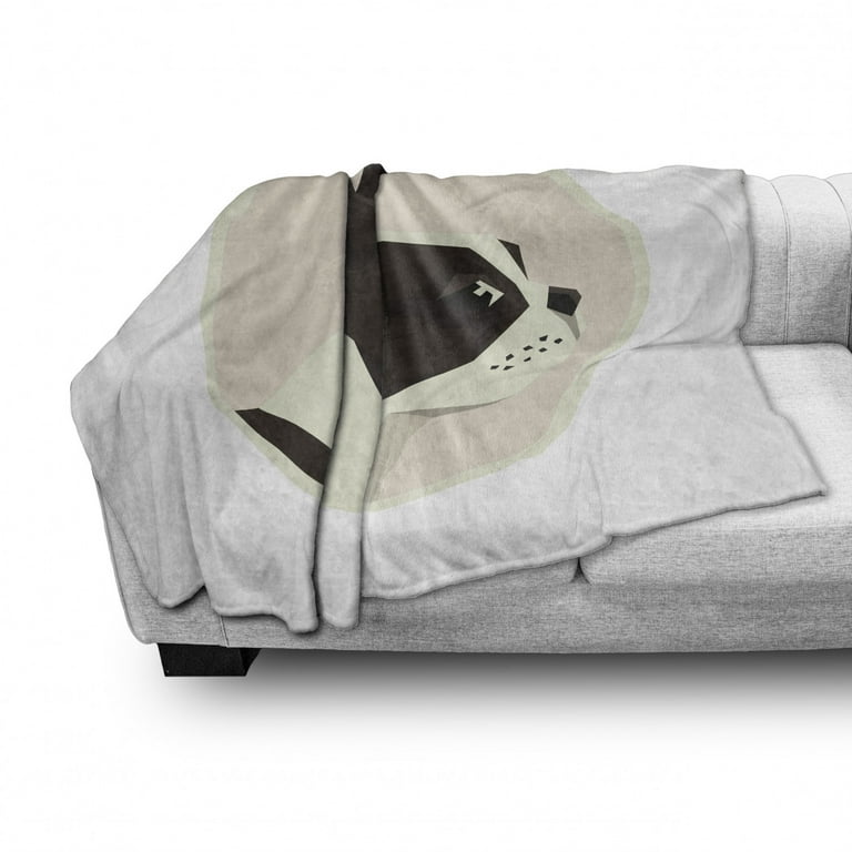 Boston Terrier Soft Flannel Fleece Throw Blanket Soft Color Geometric Design of a Puppy Circular Framed Form Cozy Plush for Indoor and Outdoor Use