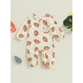 thumbnail image 4 of Elippeo Baby Boy Girl Bodysuits Football Print Long Sleeve Button Pocket Round Neck Fall Romper 3 6 12 18 Months, 4 of 10