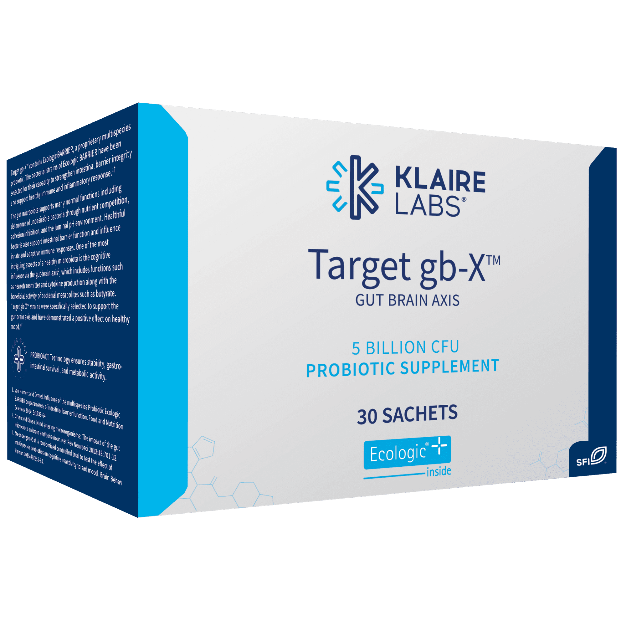 Mood Probiotic Powder - Klaire Labs Target gb-X with Bifidobacterium & Lactobacillus, Clinically Demonstrated to Promote Positive Mood, Shelf-Stable & Hypoallergenic for Men & Women (30