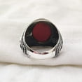 thumbnail image 5 of NEW Coral Mans Ring, Natural Red Coral Ring, Unisex Ring, Silver Jewelry, 925 Silver Ring, Birthday Gift, Heavy Mens Ring, Arabic Design, Ottoman Style Ring, Christmas, Turkey Mens Signet Ring, 5 of 7