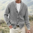 thumbnail image 2 of JUMESGU Business Casual Cardigan Men Men's Casual Cardigan Button Down Knitted Sweater (Grey,M), 2 of 5