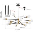 thumbnail image 2 of AIR-Modern Chandelier 12-Light Sputnik Chandeliers Black and Gold Chandelier Light Fixtures for Dining Room Over Table Mid Century Height Adjustable High Ceiling Kitchen Farmhouse Chandelier, 2 of 4