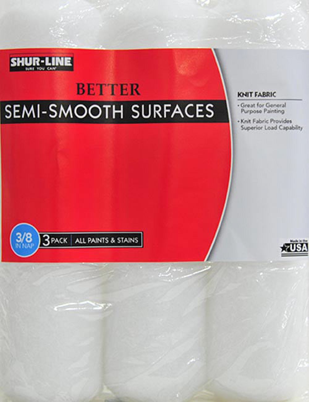 Shur-Line Semi-Smooth Knit 3/8" Roller Covers, 3pk - image 3 of 3
