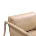 thumbnail image 4 of Pemberly Row Handmade Contemporary Tan Genuine Leather Accent Chair, 4 of 6