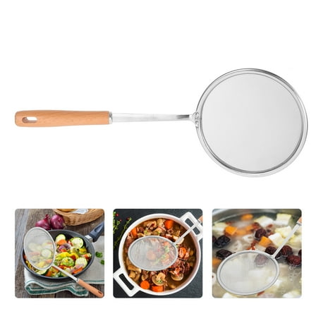 FOMIYES Home Kitchen Strainer Ladle Stainless Steel 1Set 14.2X5.5X1In