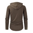 thumbnail image 3 of Zylarhe 2024 Men's Spring And Autumn Hoodie Solid Color Lace Up Zipper Pocket Sports Street Clothing Hooded Sweatshirt Mens Pullover, 3 of 7