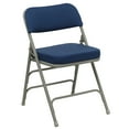 thumbnail image 3 of Flash Furniture HERCULES Series Premium Curved Triple Braced & Double Hinged Navy Fabric Metal Folding Chair, 3 of 13